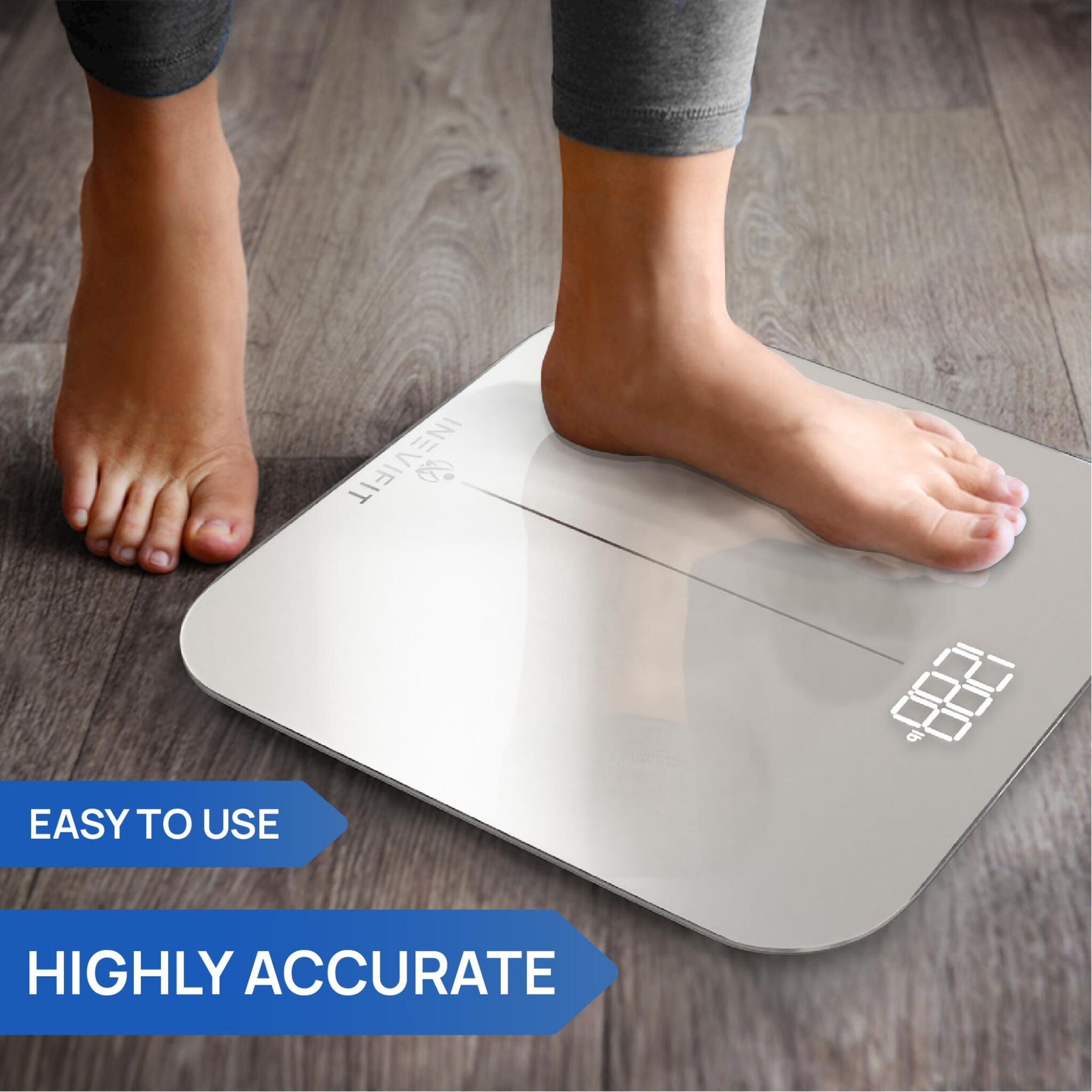 INEVIFIT Bathroom Scale, Highly Accurate Digital Body Weight Scale Up to  400lbs. Includes 5-Year Warranty 