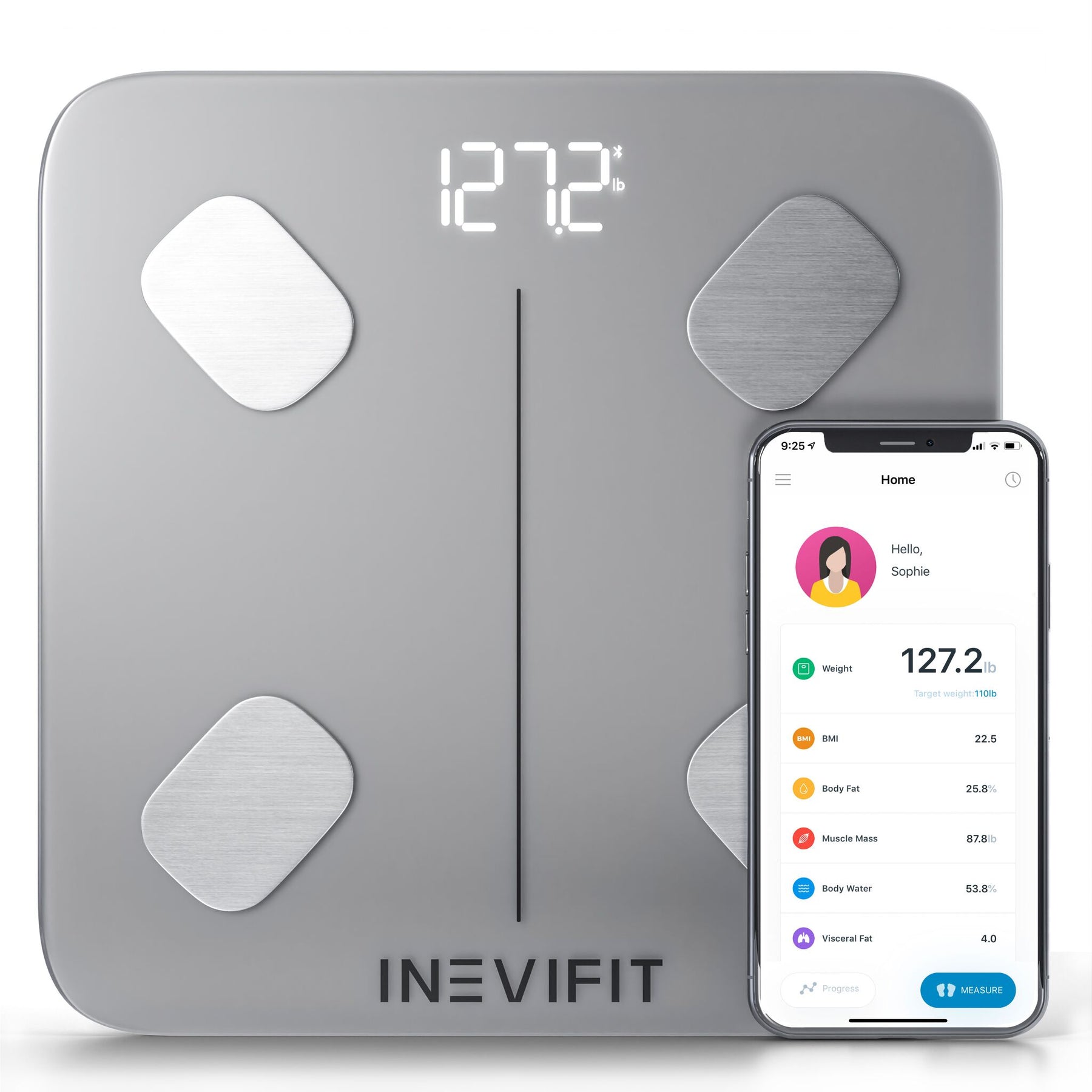 FitTrack Bluetooth BMI Digital Smart Scale, 17 Metric Body